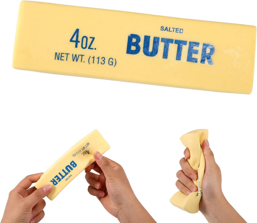 Butter Squeeze Squishy Toy, PU Material Butter Stick Slow Rising Squeeze Food Fidget Toy for Office School (Light Yellow) U3