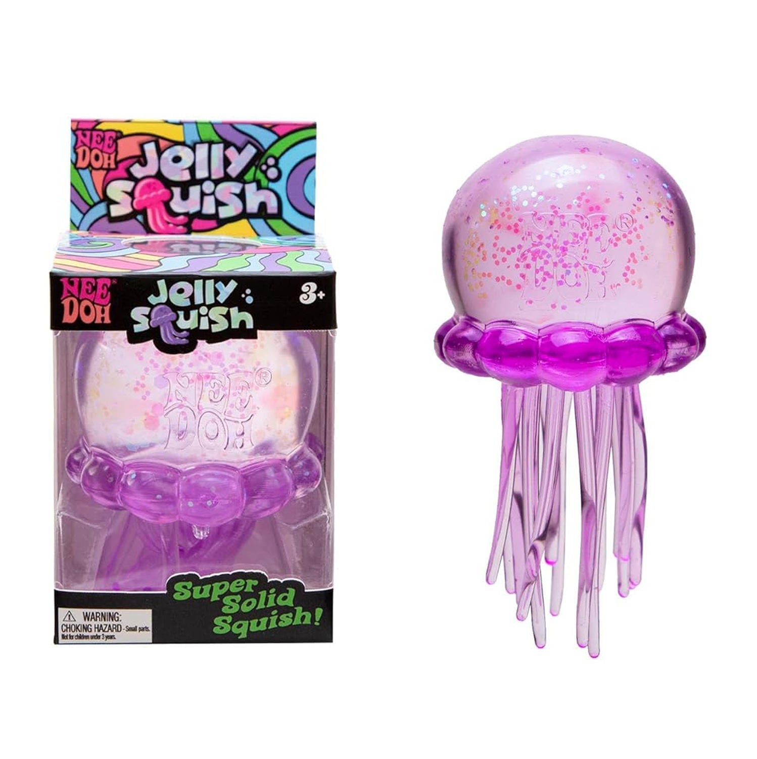 Schylling NeeDoh Jelly Squish - Stretchy Glitter Jellyfish Toy